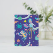 リックとモルティ™ |感染細胞パターンの中 インビテーションポストカード (スタンド正面)