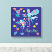 リックとモルティ™ |感染細胞パターンの中 キャンバスプリント (インサイチュ (ウッドフロア))