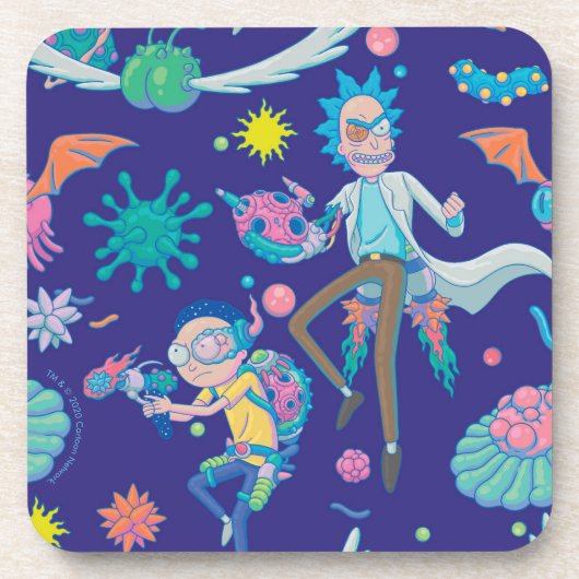 リックとモルティ™ |感染細胞パターンの中 コースター (正面)