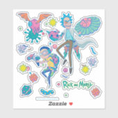 リックとモルティ™ |感染細胞パターンの中 シール (シート)