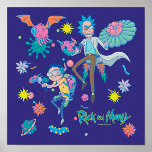 リックとモルティ™  感染細胞パターンの中 ポスター