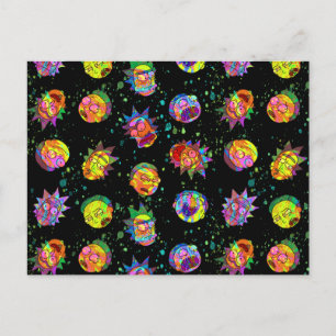 リックとモルティ™  旋回サイケデリックパターン インビテーションポストカード