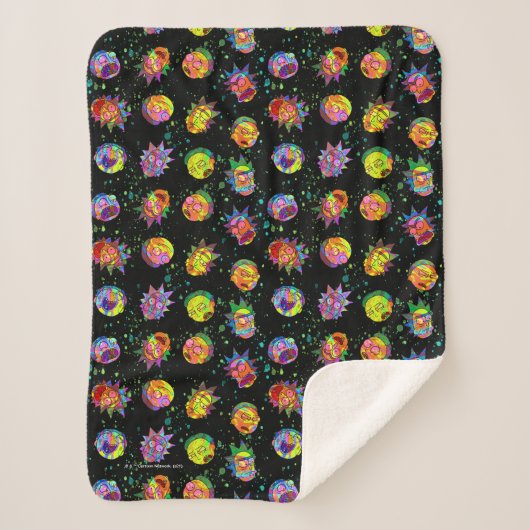 リックとモルティ™ |旋回サイケデリックパターン シェルパブランケット (正面)
