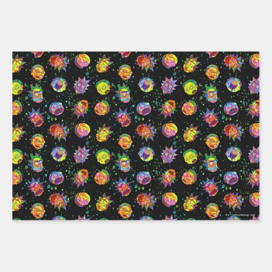 リックとモルティ™ |旋回サイケデリックパターン ラッピングペーパーシート (正面)