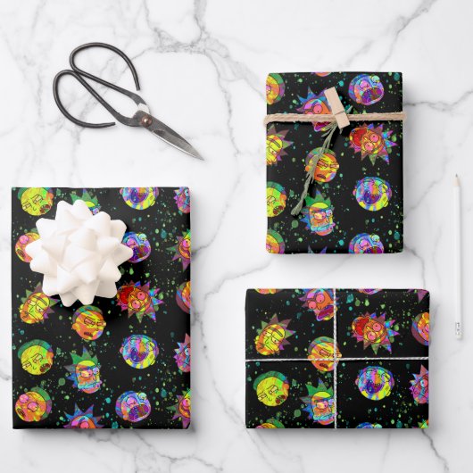 リックとモルティ™ |旋回サイケデリックパターン ラッピングペーパーシート (正面)