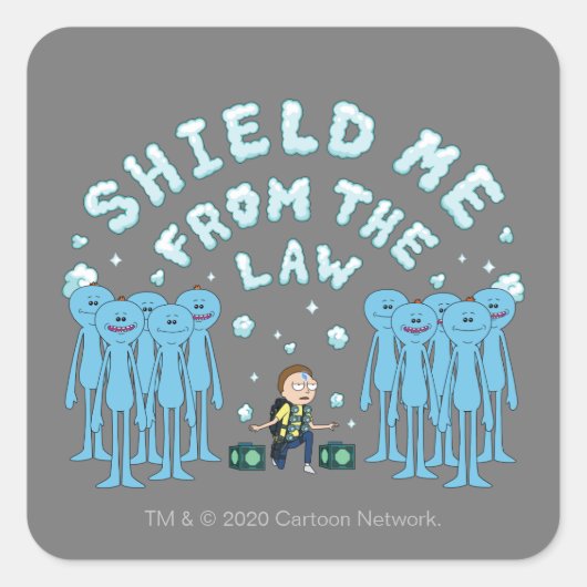 リックとモルティ™ 法から守ってくれ スクエアシール (正面)