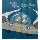 リックとモルティ™ |飛んでいる宇宙船 シャワーカーテン (正面)