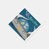 リックとモルティ™ |飛んでいる宇宙船 スタンダードカクテルナプキン (角)