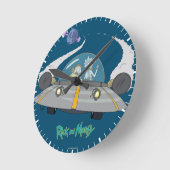 リックとモルティ™ |飛んでいる宇宙船 ラウンド壁時計 (傾斜)