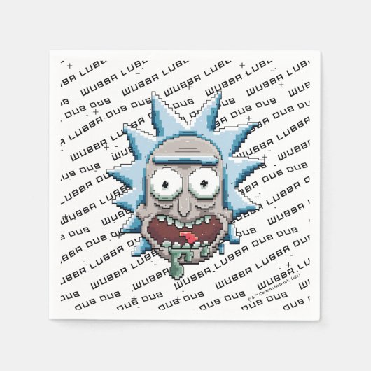 リックとモルティ™ | Pixelverse Rick Drooling Head スタンダードカクテルナプキン (正面)