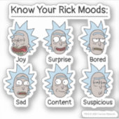 リックとモルティ™ | Rick's Moods シール (正面)