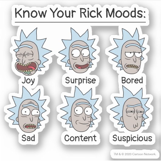 リックとモルティ™ | Rick's Moods シール (正面)