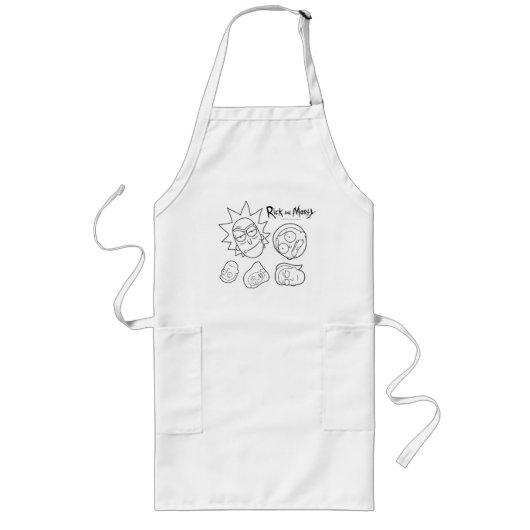 リックとモルティ™ | Smithファミリのヘッドパターン ロングエプロン (正面)