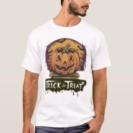 リックまたはトリートレトロパンプキンバケットハロウィーン Tシャツ