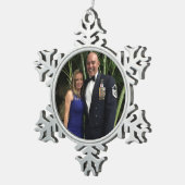 リックスファミリー写真テンプレート スノーフレークピューターオーナメント (右)