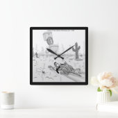 リックロンドンおもしろい犬ミラージュスクエアウォールクロック スクエア壁時計 (ホーム)