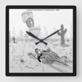 リックロンドンおもしろい犬ミラージュスクエアウォールクロック スクエア壁時計 (正面)