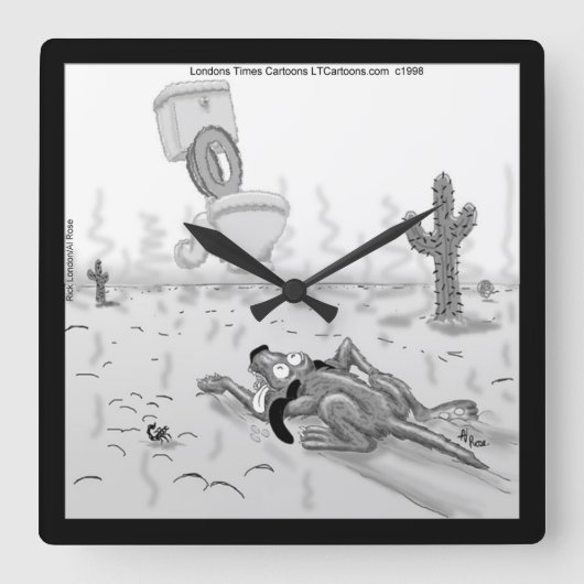 リックロンドンおもしろい犬ミラージュスクエアウォールクロック スクエア壁時計 (正面)