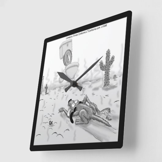 リックロンドンおもしろい犬ミラージュスクエアウォールクロック スクエア壁時計 (傾斜)