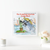 リックロンドントおもしろいランプシャークスクエアウォールクロック スクエア壁時計 (ホーム)