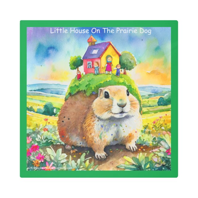 リックロンドンプレーリードグライフ漫画 メタルプリント (正面)