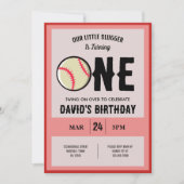 リックールモダントル・スラッガー野球1歳の誕生日 招待状 (正面)