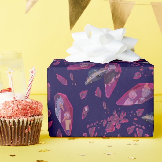 リック・アンド・モーティ・タイム・クリスタル・パターン ラッピングペーパー (誕生日パーティー)