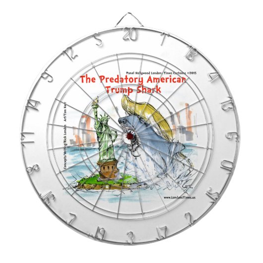 リック・ロンドンおもしろい・トランプ・シャーク ダーツボード (正面)