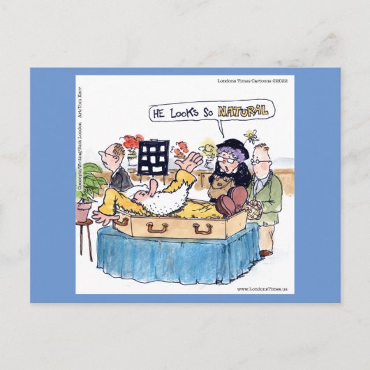 リック・ロンドンオールドヒッピー葬儀おもしろい漫画 ポストカード (正面)