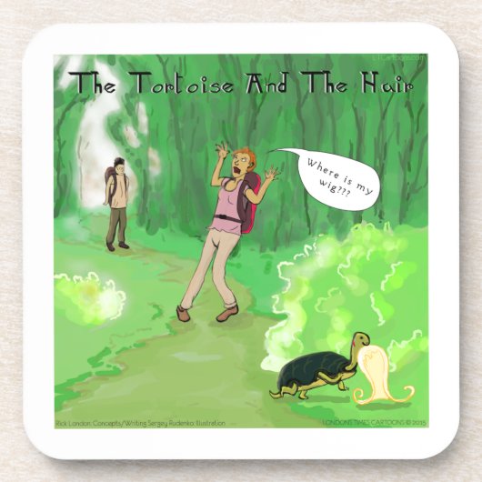 リック・ロンドンタートルウィッグおもしろいヘア コースター (正面)