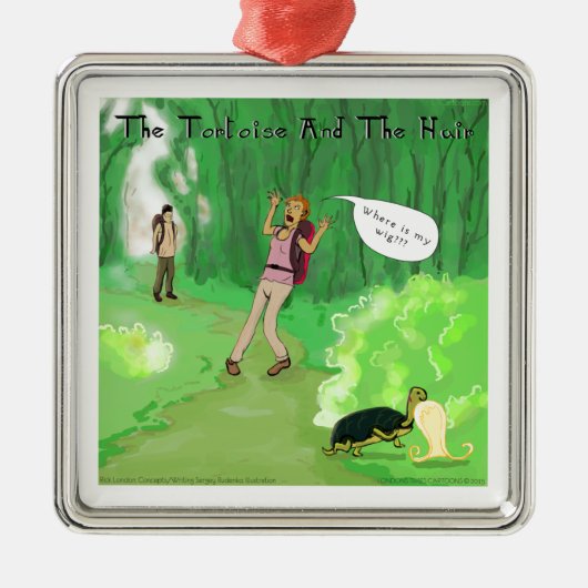 リック・ロンドンタートルウィッグおもしろいヘア メタルオーナメント (正面)