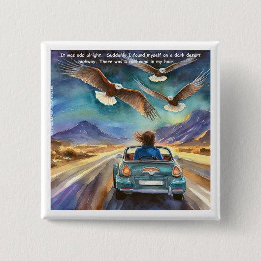 リック・ロンドンドライビングイン・ザ・ダークおもしろい漫画 缶バッジ (正面)