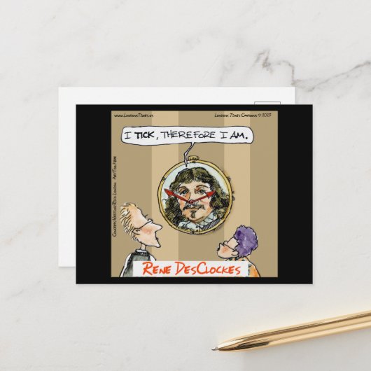 リック・ロンドンマンガおもしろいン・デカルト ポストカード (正面/裏面インサイチュ)