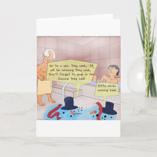 リック・ロンドン漫画雪だるまおもしろいギフト シーズンカード (正面)