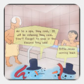 リック・ロンドン漫画雪だるまおもしろいギフト スクエアシール (正面)