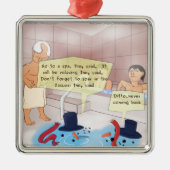 リック・ロンドン漫画雪だるまおもしろいギフト メタルオーナメント (正面)