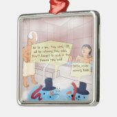 リック・ロンドン漫画雪だるまおもしろいギフト メタルオーナメント (左)