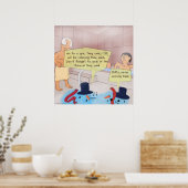 リック・ロンドン漫画雪だるまおもしろいポスター ポスター (キッチン)