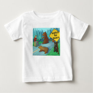 リック・ロンドン おもしろい熊の時計 コミック ベビーTシャツ