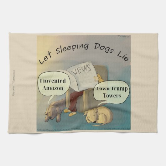 リック・ロンドン コミック キッチン タオル "寝た犬" (横)