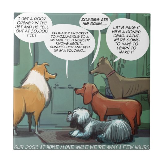 リック・ロンドン 笑える犬のイラスト タイル (正面)