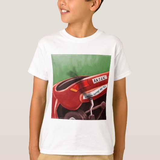 リック・ロンドン 笑える 運転中はSMS禁止 Tシャツ (正面)