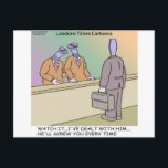 リック・ロンドン Funny「Screwy Salesman」 ポストカード<br><div class="desc">あなたは、Googleで第1位を獲得した「Londons Times Cartoons by Rick London」の漫画から作成された、マグカップ、ギフト、Tシャツ、スキン、ケース、ギフト、その他のコレクターズアイテムを表示しています。この商品のタイトルは「Screwy Salesperson」です。最高品質の素材を使用し、Googleで第1位を獲得した「Londons Times Cartoon」をフィーチャーし、Zazzleによって世界中どこへでも迅速に発送されます。 当店では、ご注文いただいた商品に満足いただける自信があるため、30日以内なら100％返金保証いたします。質問は一切問いません。 RicklondonGifts.comをご利用いただきありがとうございます。ショッピングをお楽しみください。</div>