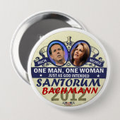 リックSantorumおよび2012年にミケーレBachmann 缶バッジ (正面&裏面)