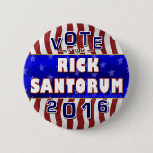 リックSantorumの大統領2016年の選挙の共和党員 缶バッジ (正面)