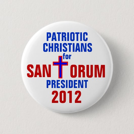 リックSANTORUM 2012ボタンの愛国心が強いクリスチャン 缶バッジ (正面)