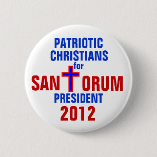 リックSANTORUM 2012ボタンの愛国心が強いクリスチャン 缶バッジ
