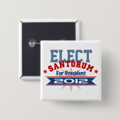 リックSantorum 2012年 缶バッジ (正面&裏面)