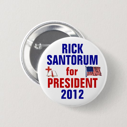 リックSantorum 2012年 缶バッジ (正面&裏面)