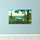 リッジからカリフォルニア州ドナー湖 キャンバスプリント (インサイチュ (ウッドフロア))